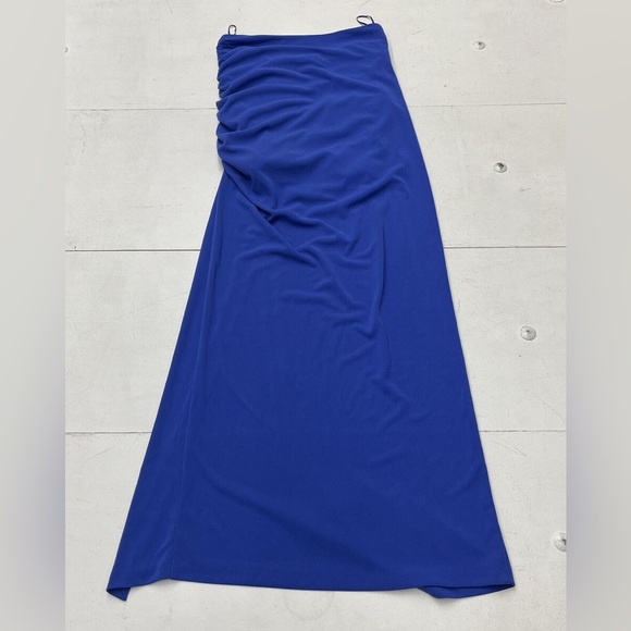 Zara Blue Draped Midi Skirt - Picture 7 of 8
